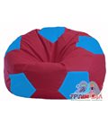 Бескаркасное кресло-мешок Мяч бордовый - голубой М 1.1-310