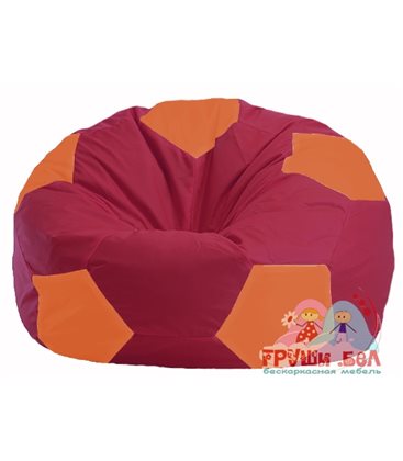 Бескаркасное кресло-мешок Мяч бордовый - оранжевый М 1.1-307