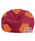 Бескаркасное кресло-мешок Мяч бордовый - оранжевый М 1.1-307