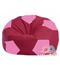 Бескаркасное кресло-мешок Мяч бордовый - розовый М 1.1-306