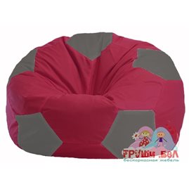 Бескаркасное кресло-мешок Мяч бордовый - серый М 1.1-303