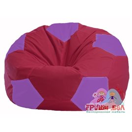 Бескаркасное кресло-мешок Мяч бордовый - сиреневый М 1.1-302
