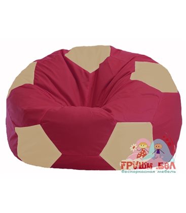 Бескаркасное кресло-мешок Мяч бордовый - светло-бежевый М 1.1-304