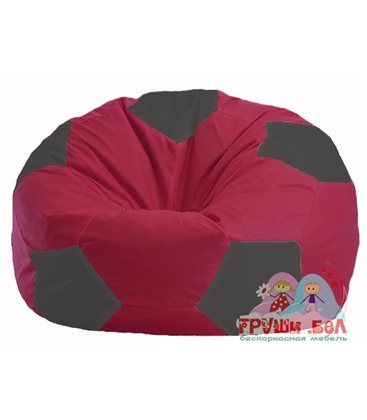 Бескаркасное кресло-мешок Мяч бордовый - тёмно-серый М 1.1-300
