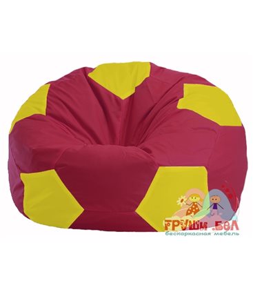 Бескаркасное кресло-мешок Мяч бордовый - жёлтый М 1.1-309