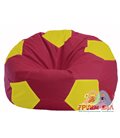 Бескаркасное кресло-мешок Мяч бордовый - жёлтый М 1.1-309