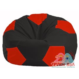 Бескаркасное кресло-мешок Мяч чёрный - красный М 1.1-467