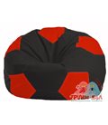 Бескаркасное кресло-мешок Мяч чёрный - красный М 1.1-467