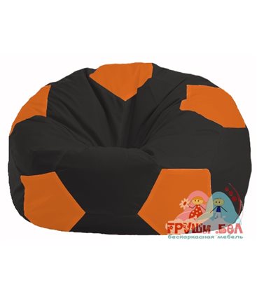 Бескаркасное кресло-мешок Мяч чёрный - оранжевый М 1.1-400
