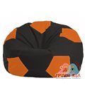Бескаркасное кресло-мешок Мяч чёрный - оранжевый М 1.1-400