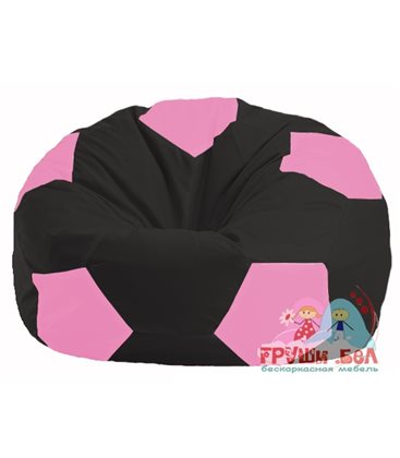 Бескаркасное кресло-мешок Мяч чёрный - розовый М 1.1-469
