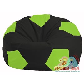 Бескаркасное кресло-мешок Мяч чёрный - салатовый М 1.1-466