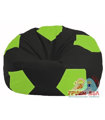 Бескаркасное кресло-мешок Мяч чёрный - салатовый М 1.1-466