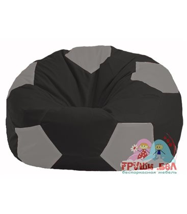 Бескаркасное кресло-мешок Мяч чёрный - серый М 1.1-473
