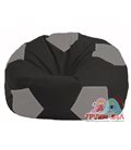 Бескаркасное кресло-мешок Мяч чёрный - серый М 1.1-473