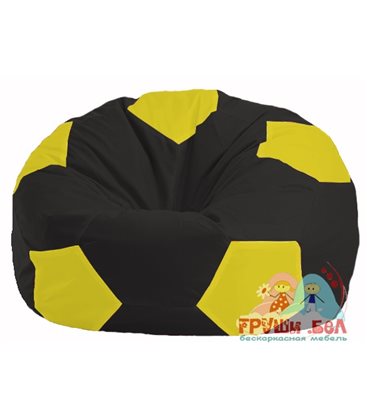 Бескаркасное кресло-мешок Мяч чёрный - жёлтый М 1.1-396