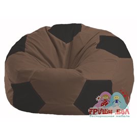 Бескаркасное кресло-мешок Мяч коричневый - чёрный М 1.1-454