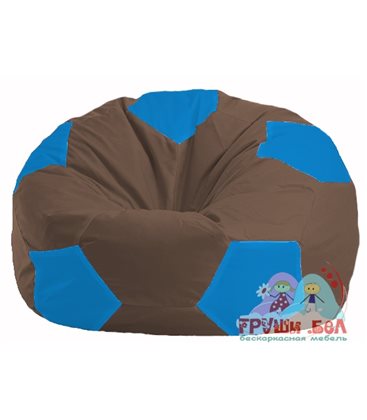 Бескаркасное кресло-мешок Мяч коричневый - голубой М 1.1-319