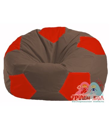 Бескаркасное кресло-мешок Мяч коричневый - красный М 1.1-319