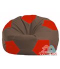 Бескаркасное кресло-мешок Мяч коричневый - красный М 1.1-319
