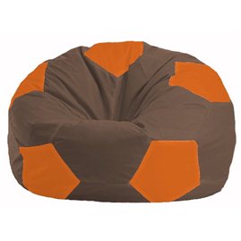 Бескаркасное кресло-мешок Мяч коричневый - оранжевый М 1.1-324