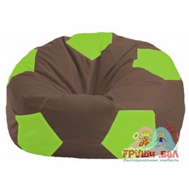 Бескаркасное кресло-мешок Мяч коричневый - салатовый М 1.1-325