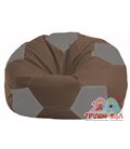 Бескаркасное кресло-мешок Мяч коричневый - серый М 1.1-327