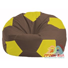 Бескаркасное кресло-мешок Мяч коричневый - жёлтый М 1.1-316