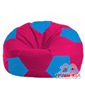 Бескаркасное кресло-мешок Мяч малиновый - голубой М 1.1-385