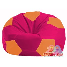 Бескаркасное кресло-мешок Мяч малиновый - оранжевый М 1.1-388