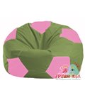 Бескаркасное кресло-мешок Мяч оливковый - розовый М 1.1-226