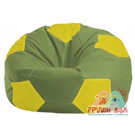 Бескаркасное кресло-мешок Мяч оливковый - жёлтый М 1.1-288