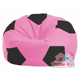 Бескаркасное кресло-мешок Мяч розовый - чёрный М 1.1-188