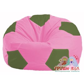 Бескаркасное кресло-мешок Мяч розовый - тёмно-оливковый М 1.1-198