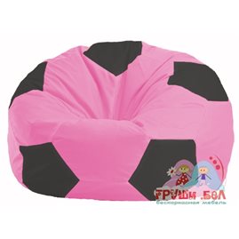 Бескаркасное кресло-мешок Мяч розовый - тёмно-серый М 1.1-187