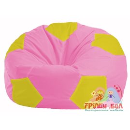 Бескаркасное кресло-мешок Мяч розовый - жёлтый М 1.1-201