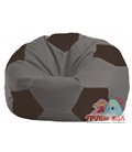 Бескаркасное кресло-мешок Мяч серый - коричневый М 1.1-340