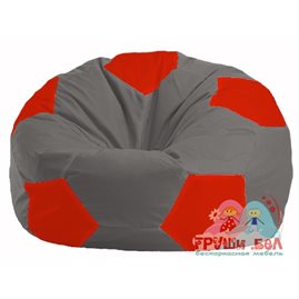 Бескаркасное кресло-мешок Мяч серый - красный М 1.1-332