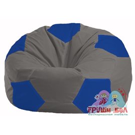Бескаркасное кресло-мешок Мяч серый - синий М 1.1-345