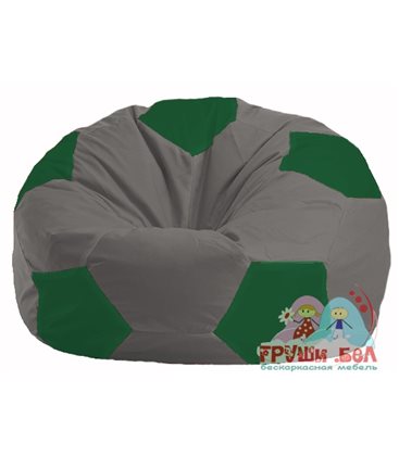 Бескаркасное кресло-мешок Мяч серый - зелёный М 1.1-339