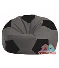 Бескаркасное кресло-мешок Мяч тёмно-серый - чёрный М 1.1-475