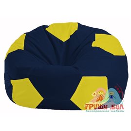 Бескаркасное кресло-мешок Мяч тёмно-синий - жёлтый М 1.1-47