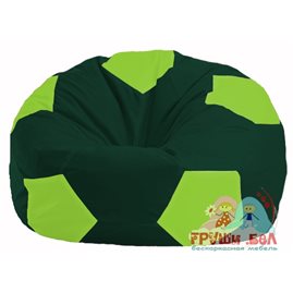 Бескаркасное кресло-мешок Мяч тёмно-зелёный - салатовый М 1.1-63