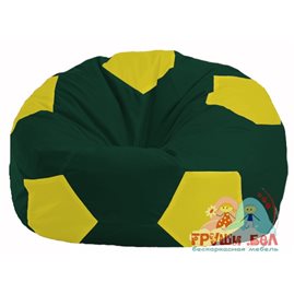 Бескаркасное кресло-мешок Мяч тёмно-зелёный - жёлтый М 1.1-65
