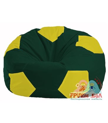 Бескаркасное кресло-мешок Мяч тёмно-зелёный - жёлтый М 1.1-65