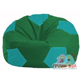 Бескаркасное кресло-мешок Мяч зелёный - бирюзовый М 1.1-243