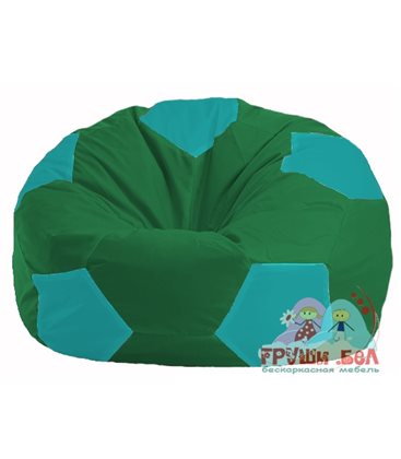 Бескаркасное кресло-мешок Мяч зелёный - бирюзовый М 1.1-243