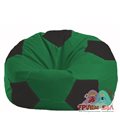 Бескаркасное кресло-мешок Мяч зелёный - чёрный М 1.1-235