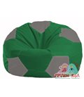 Бескаркасное кресло-мешок Мяч зелёный - серый М 1.1-239