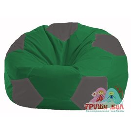Бескаркасное кресло-мешок Мяч зелёный - тёмно-серый М 1.1-238